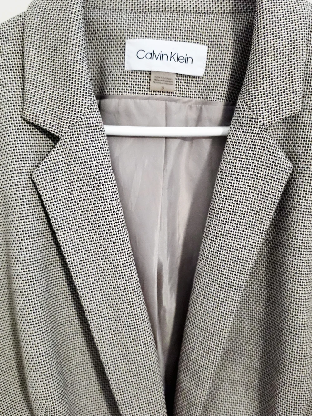 Calvin Klein Women's Beige Textured Blazer